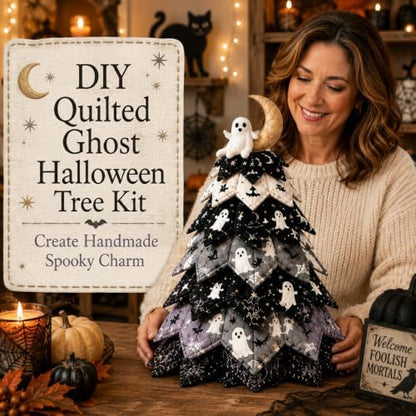 2026 New Christmas & Halloween DIY Quilted Fabric Tree Kit, 3D Layered Sewing Craft Set for Beginners, Christmas Tree Quilt Kit, Handmade Tabletop Holiday Decor, Gift for Craft Lover - Image 2