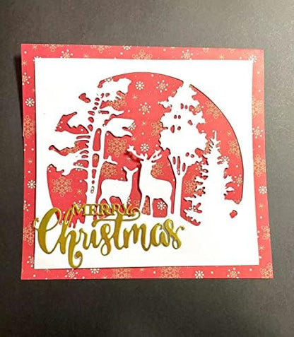 Scrapbooking Die-Cuts, Christmas Metal Cutting Dies for Card Making, Paper Craft Punch Template, Background Embossing Stencils, DIY Album Décor (Christmas Tree Deer-12.5x10cm) - Image 3