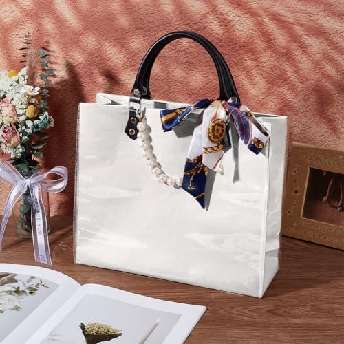WEBEEDY DIY Tote Bag Making Kit for Adults Beginners DIY Handbag Purse Making Supplies with Handbag Bottom, Handle, Ribbon and More, Handmade Gift for Women Travel Summer Beach Party Birthday,White - Image 5