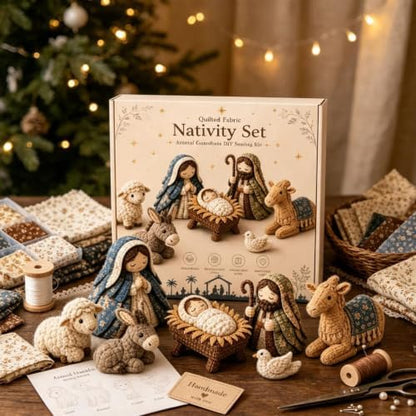 DIY Quilted Fabric Nativity Set Sewing Kit, Detailed Hand-Stitch Holy Family Manger Craft Set, Nativity Ornament Making Project for Home Display & Faith-Based Decor Creation for Adults，Type B - Image 6