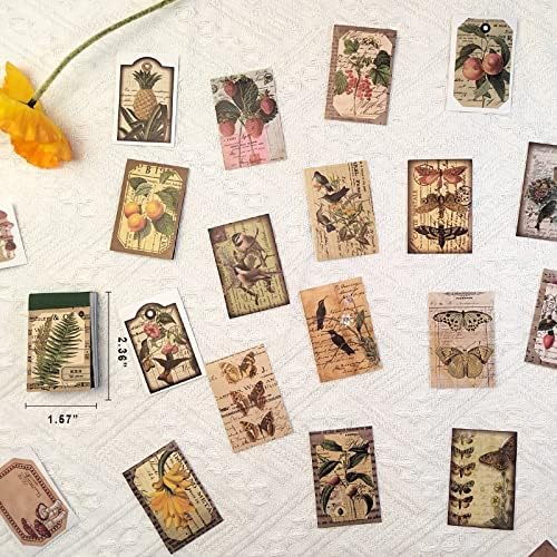 PRSTINCOL 300 Pcs Scrapbook Washi Stickers,Vintage Flower Butterfly Botanical Sticker Book for Junk Journal,Decorative Paper Stickers for Bullet Journal, Album, Collage, Planner, Gift Wrapping - Image 6