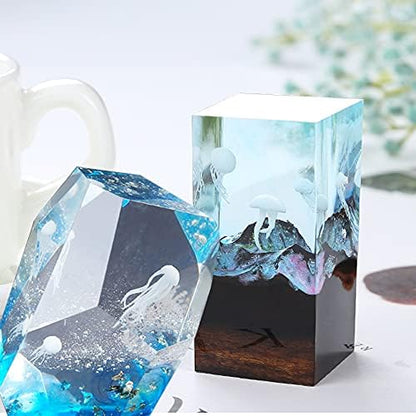 Woohome 20 PCS 3D Mini Jellyfish Mini Whale Resin Mould Filler Resin Casting Moulds Fillers, 3D Resin Filler Art Craft Supplies Epoxy Moulds for Jewelry Making Supplies, Art Resin Crafts DIY - Image 5