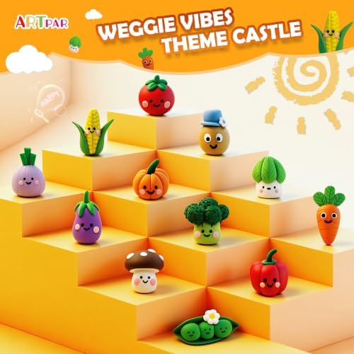 ARTPAR Air Dry Clay Kit for Kids - 12 Vegetable Modeling Magic Clay Set - Image 6