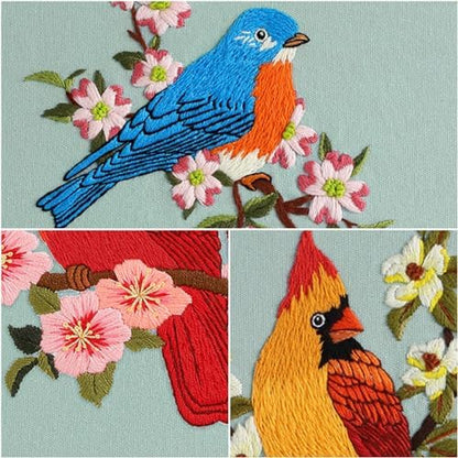 Louise Maelys 3 Set Colorful Bird Embroidery Kit for Beginners Gift - Image 5