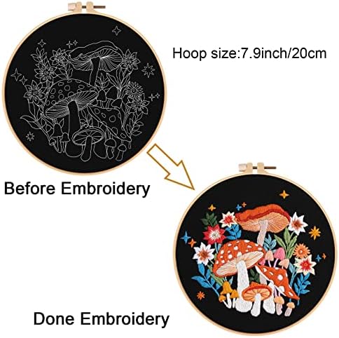 Louise Maelys Mushroom Embroidery Kit for Beginners, DIY Adults Needlepoint - Image 3