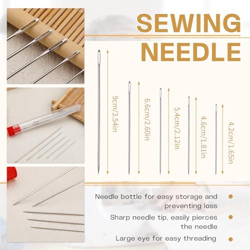 SHWAKK 37 PCS Travel Sewing Kit, Big Eye Steel Sewing Needle Threader Kit - Image 5