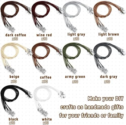 Tudomro 100 Waxed Leather Necklace Cord with Clasp,Earth Tone,20 Inch - Image 3