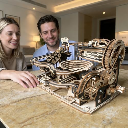 3D Wooden Puzzles for Adults Wood Marble Run DIY Mechanical Craft Model Kit - Image 6