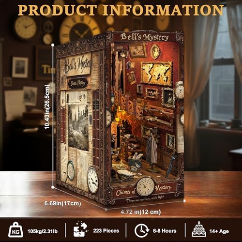 CRIOLPO Book Nook Kit for Adults - DIY Miniature House with LED Lights - Image 7