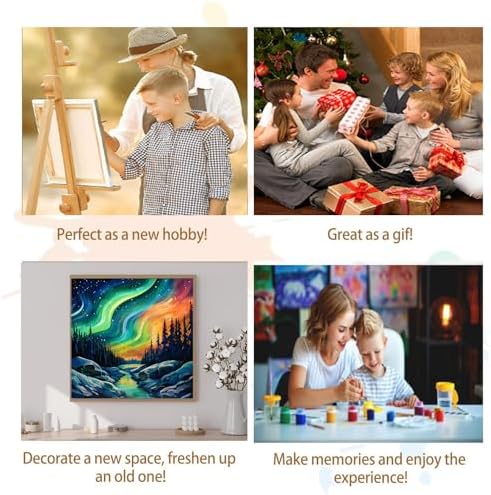Artunion Framed Paint by Numbers Kit for Adults Beginners & Kids Ages 8-12,Aurora Paint by Number with Frame,Northern Lights Paint by Numbers Kit on Canvas 10 * 10 Inch Without Easel - Image 7