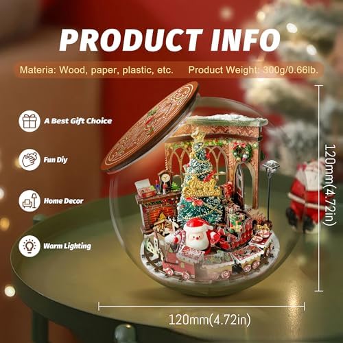 Dollhouse Miniature DIY House Kit Creative Room with Furniture and Glass Cover for Adult to Building, Halloween/Home Decorations/Gifts for Family and Friends (SDXZ) - Image 2