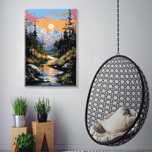 JOOZ Mountain Paint by Number for Adults with Frame, 8x12 Inch - Image 5