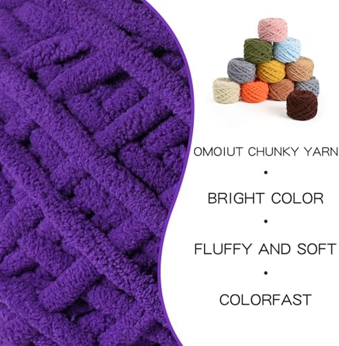 Plush Chenille Chunky Yarn 100g (49.2yd) - Fluffy Velvet Yarn Crochet for Blanket Knitting and Crocheting - Baby Yarns for Crocheting Soft - Amigurumi Yarns (Dewberry) - Image 2