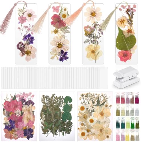 Fuyoooo 376 Pcs Pressed Flower Bookmark Kit,Boho Color,2 x 6 Inch by Liraitoya