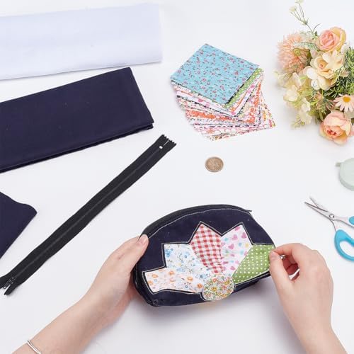 WEBEEDY 4 Sets DIY Quilted Cosmetic Bag Kit for Adult Beginners Small Quilted Zipper Bag Making Kit with Video Tutorial Handmade Makeup Organizer Pouch for Women Valentine's Day DIY Sewing Craft Gift - Image 4