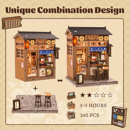 Fsolis Japanese Book Nook Kit - DIY Miniature House Kit (Morita-Ya Ramen) - Image 3