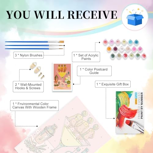 Camocin Framed Paint by Numbers Kit for Adults Beginners – Cocktail Girls - Image 4