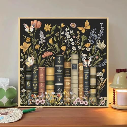Framed Paint by Numbers Kit for Adults with Wooden Easel, Book, 16x16 inch - Image 3