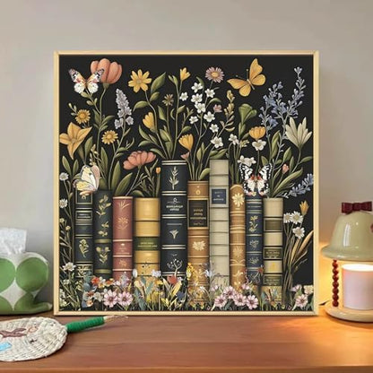 Framed Paint by Numbers Kit for Adults with Wooden Easel, Book, 16x16 inch - Image 3