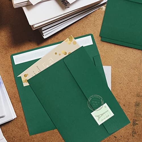 50 Packs 5x7 Envelopes, A7 5x7 Envelopes for Invitations, Printable Invitation Envelopes Self Seal for Weddings, Invitations, Photos, Greeting Cards, Mailing (Dark Green) - Image 6