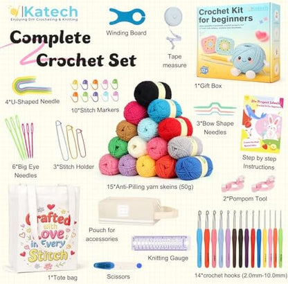 Katech Crochet Kit for Beginners Adults Kids-Crochet Starter Kit-Ideal Gift - Image 2