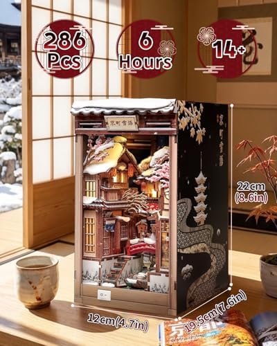 Cutefun DIY Book Nook Kit Kyoto Snow Whisper – Japanese Snow Scene - Image 2