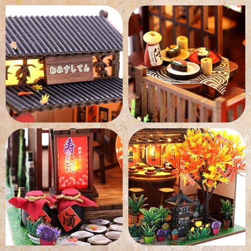 DIY Miniature House Kit, Mini House Building kit for Adults, Sushi Shop - Image 3