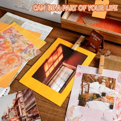 50 Sheets Orange Scrapbook Paper Textured Mesh Fabric Assorted - Image 5