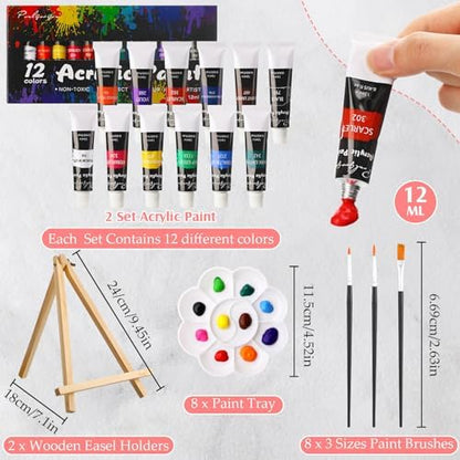 Cholemy 36 Pcs Paint and Sip Kit Gift for Adults 8''x10'',Modern Woman - Image 3