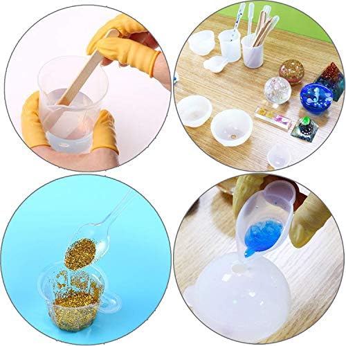 Woohome 66 PCS Epoxy Resin Tools Kit, Silicone Mold Tool Included Measuring Cup, Silicone Mixing Cups, Tweezers with Mixing Sticks, Dropping Pipette, Finger Cots, Sanding Strip for Jewelry DIY - Image 7