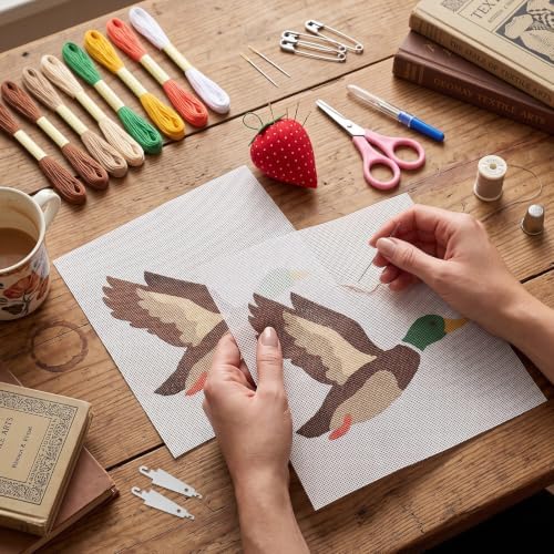 XunYee 28 Pcs Flying Mallard Needlepoint Kit for Beginners Adults Starters - Image 5