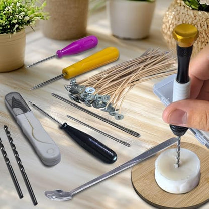 DiaWiew Candle Making Tools for Punching Holes and Inserting Wicks, Beginners Candle Making Kit for Adult Including Wick Needle for Candle Making, Perfect to Candle Molds with No Holes for Wicks - Image 6
