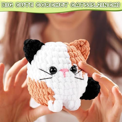 Cat Crochet Kit for Beginners-Calico Cat Crochet Kits for Adults Kids, Crochet Starter Kit with Step-by-Step Video Tutorials,Crochet Animal Kits Learn to Crochet Kits for Adults Kids - Image 5