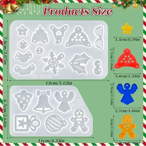 Christmas Themed Resin Earring Molds with Hole and Hooks Rings - Image 5