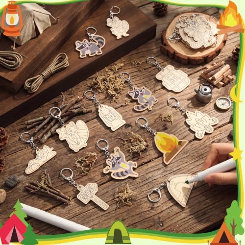 RattanView 24 Pcs Camp Craft Color Your Own Religious Camping Keychains - Image 4