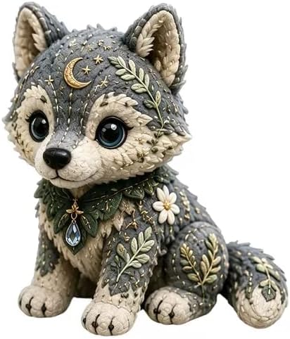 Forest DIY Patchwork Kit, DIY Fabric Animal Craft Kit, Forest Guardians Sewing Kit with Fabric & Accessories, Doll Making Set, Handmade Decor Ornament Gift for Craft Lovers (Wolf) by Unknown