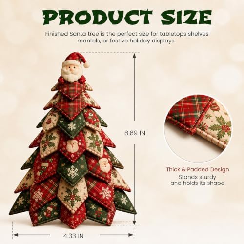 DIY Quilted Fabric Christmas Tree Kit, Arts and Crafts for Adults - Image 3