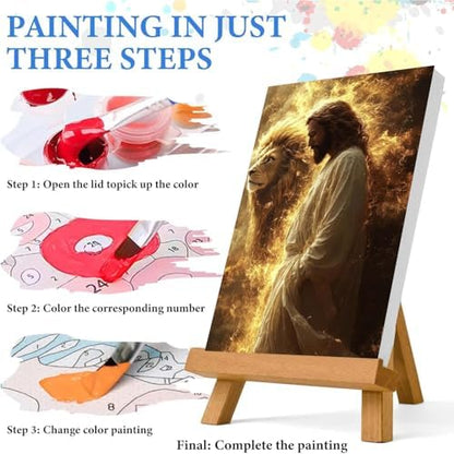 Jesus Paint by Numbers Kit for Adults Framed Canvas 12X16 in, Frameworkless - Image 6