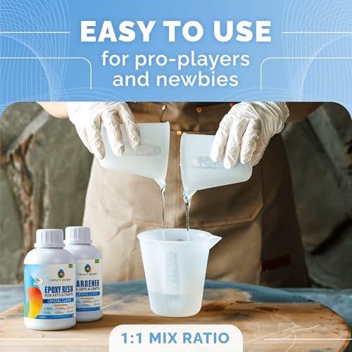 Craft Resin Crystal Clear Epoxy Resin Kit - Food Safe, UV Resistant - 64 Oz - Image 6