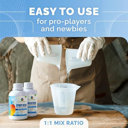 Craft Resin Crystal Clear Epoxy Resin Kit - Food Safe, UV Resistant - 64 Oz - Image 6