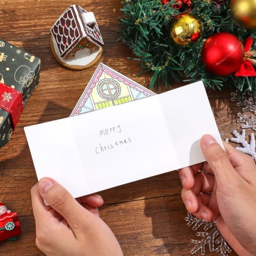 VYRANA Christmas DIY Coloring Greeting Cards, 20Pcs Holiday Blank Art Paper Cards for Kids Adults, Festive Xmas Party Craft Supplies, Gift Ideas for Mom, Friends, Thank You & Greeting Card Collection - Image 7