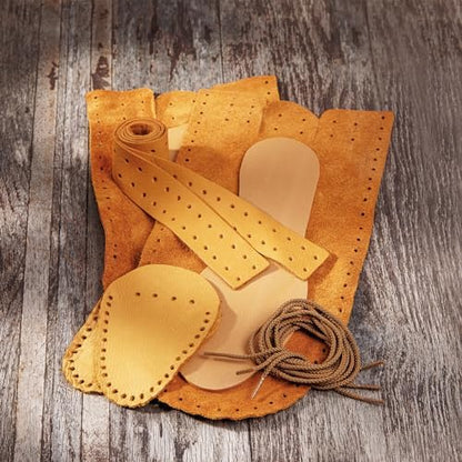 Realeather C4604-05 Adult Moccasin Leathercraft Kit, Size 12-13, Golden Tan, 1-Pair - Image 4