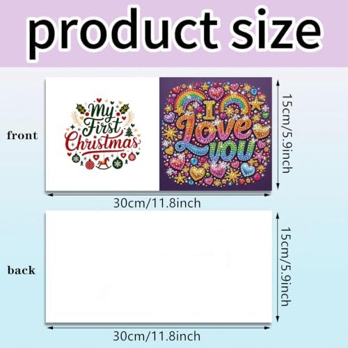 6PCS Love Diamond Art Painting Greeting Cards Kit with Envelopes - 5D DIY Diamond Art Card Kits for Adults - Handcrafted Postcards for Birthday & Holiday - Image 4