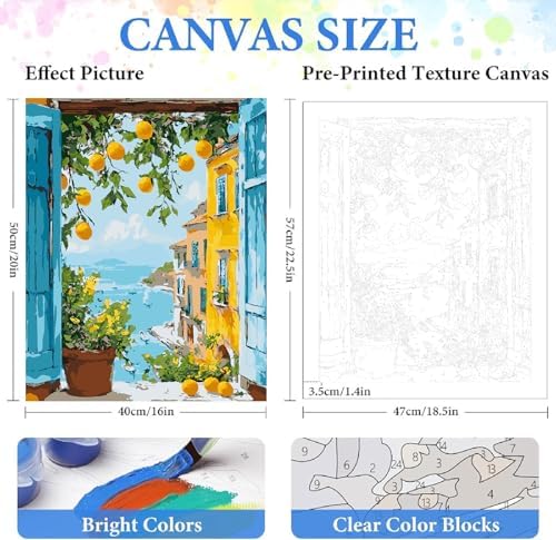ZRIZQ Paint by Numbers Kit for Adults Beginner Landscape,Lemon Tree,16x20 - Image 2