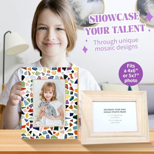 goldentime Decorate Your Own Mosaic Picture Frame - DIY Mosaic Craft Kits Fun Arts and Crafts for Adults Birthday Christmas Father's Day Mother’s Day Gifts - Image 4