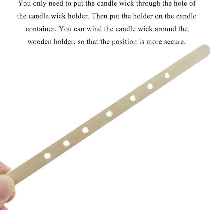 HAHIYO 50PCs 7-Hole Wood Candle Wick Holder Wooden Candle Wick Centering Device Wick Setter Candle Wick Centering Tool for DIY Candle Making Candle Making Supplies Accessories