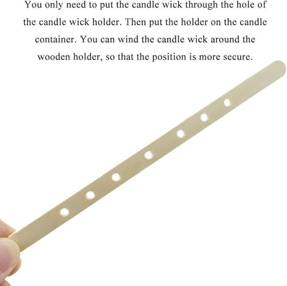 HAHIYO 50PCs 7-Hole Wood Candle Wick Holder Wooden Candle Wick Centering Device Wick Setter Candle Wick Centering Tool for DIY Candle Making Candle Making Supplies Accessories