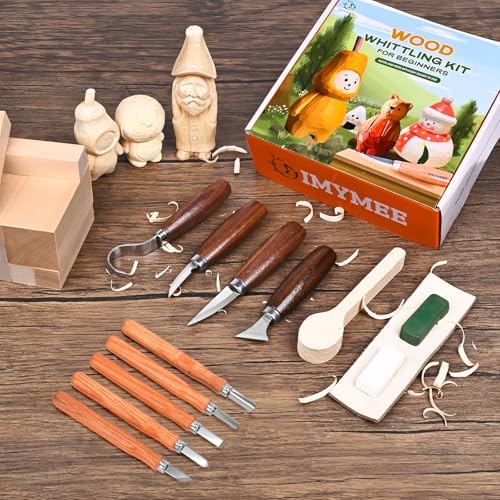 IMYMEE Wood Whittling Kit for Beginners-Complete Whittling Set with 4pcs Wood Carving Knives & 8pcs Basswood Wood Blocks-Perfect Wood Carving Kit Set-Includes Wood Carving Tools for Adults and Kids - Image 5