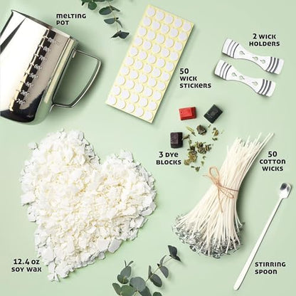 CraftBud 108 Piece DIY Soy Candle Making Kit for Adults & Kids, Include 12.4Oz Soy Wax, Wax Melter, Wicks, Dyes & More - Image 3