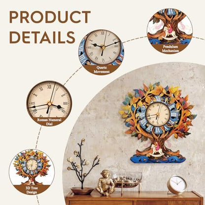 3D Wooden Puzzles for Adults-Tree of Life Clock Puzzle-Adult Craft - Image 4